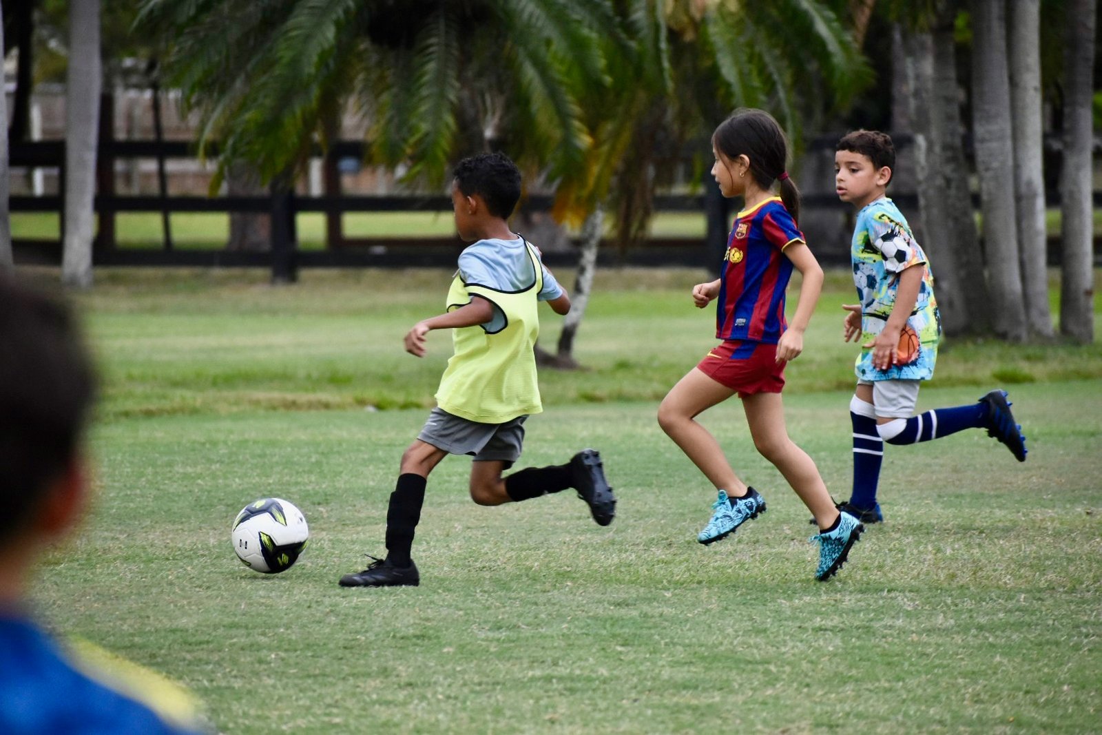 Group of children with soccer balls